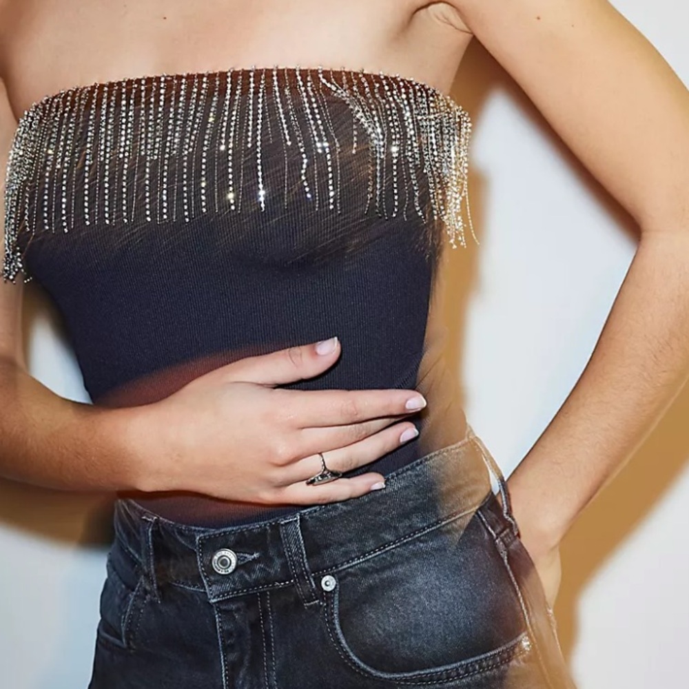 Free People Heartbreaker Bodysuit  Strapless Top, Size Medium